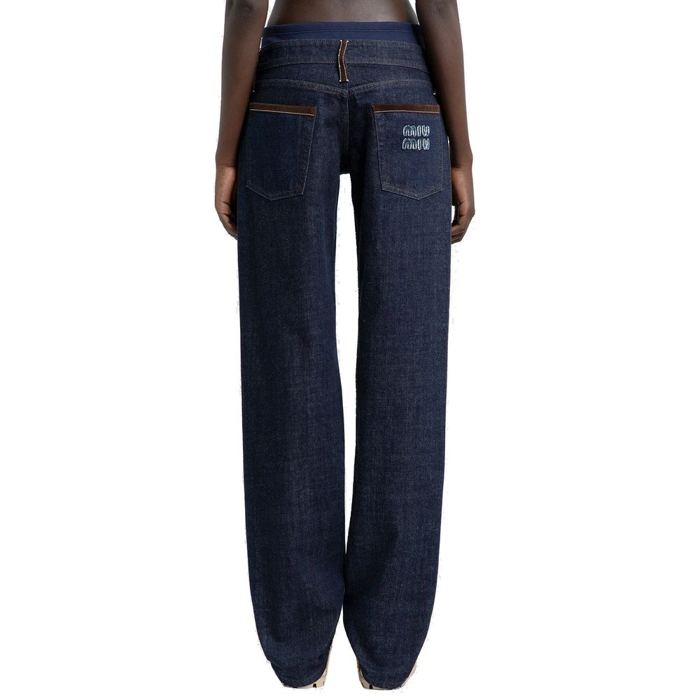 Calça jeans Miu Miu com acabamento em debrum