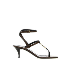 Sandálias de dedo Saint Laurent Cassandra de couro