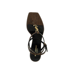 Sandálias de dedo Saint Laurent Cassandra de couro