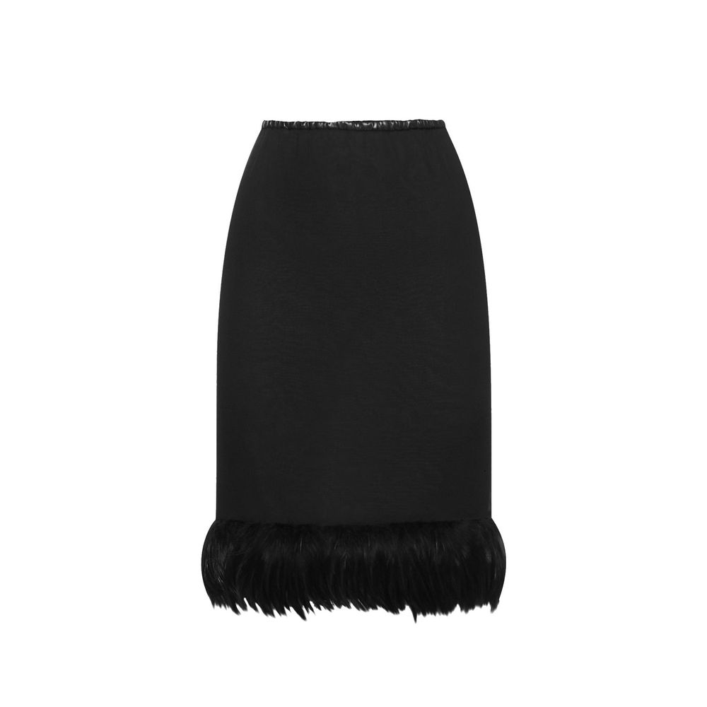 Saia de seda com acabamento em penas Saint Laurent