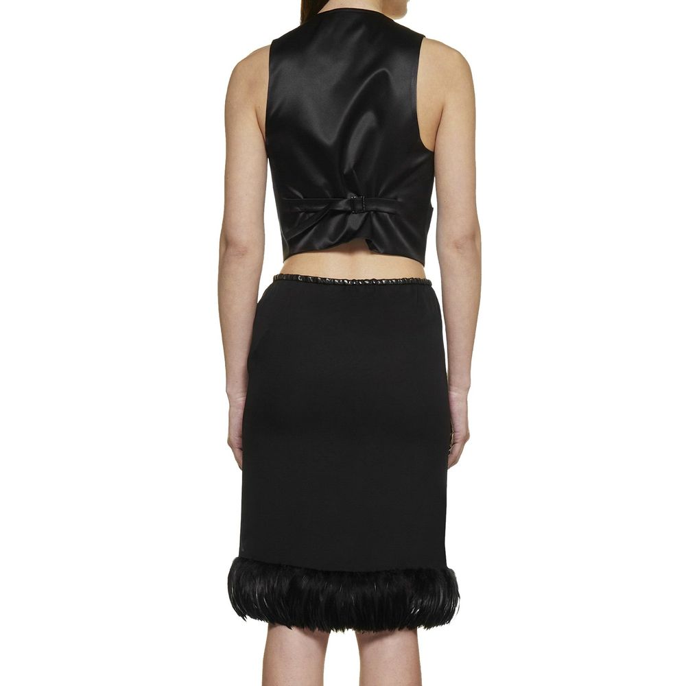 Saia de seda com acabamento em penas Saint Laurent
