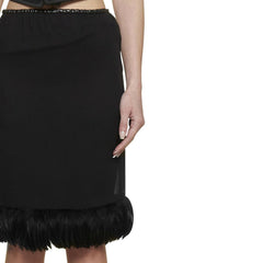 Saia de seda com acabamento em penas Saint Laurent