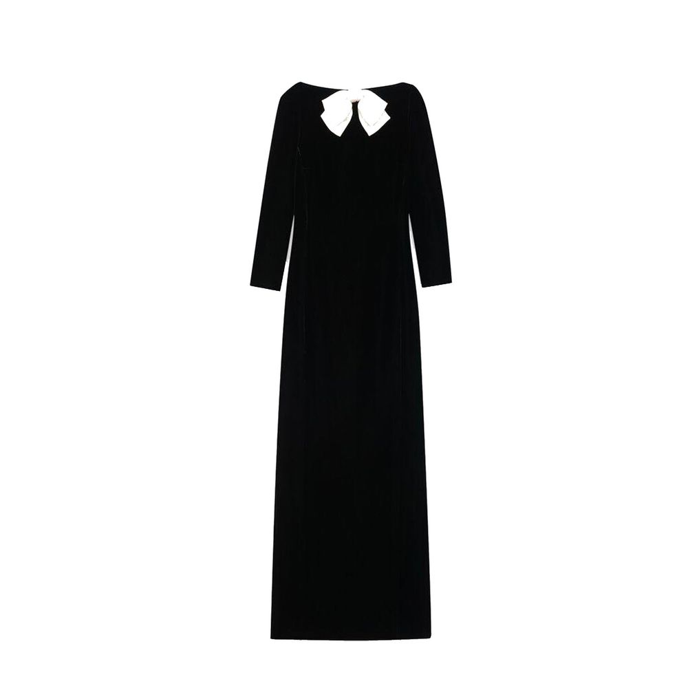 Vestido longo de veludo Saint Laurent