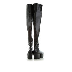 Botas de plataforma de couro Prada