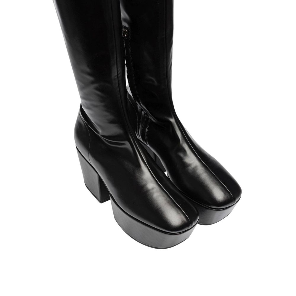 Botas de plataforma de couro Prada