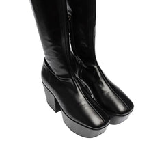 Botas de plataforma de couro Prada