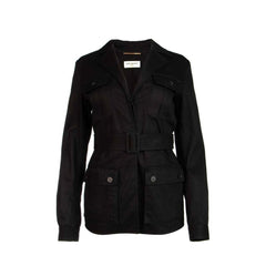 Jaqueta Saint Laurent com cinto e bolso de aba