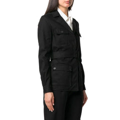 Jaqueta Saint Laurent com cinto e bolso de aba