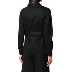 Jaqueta Saint Laurent com cinto e bolso de aba