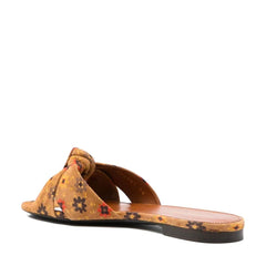 Chinelos Saint Laurent Bianca de camurça com nó