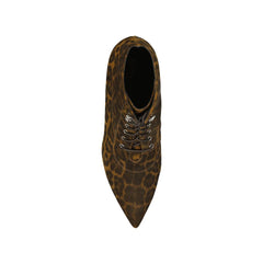 Botas Saint Laurent Kiki com cadarço e estampa de leopardo