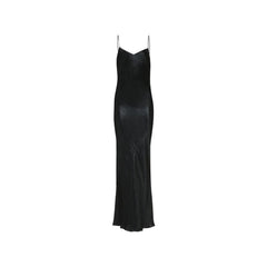 Vestido longo de cetim Saint Laurent
