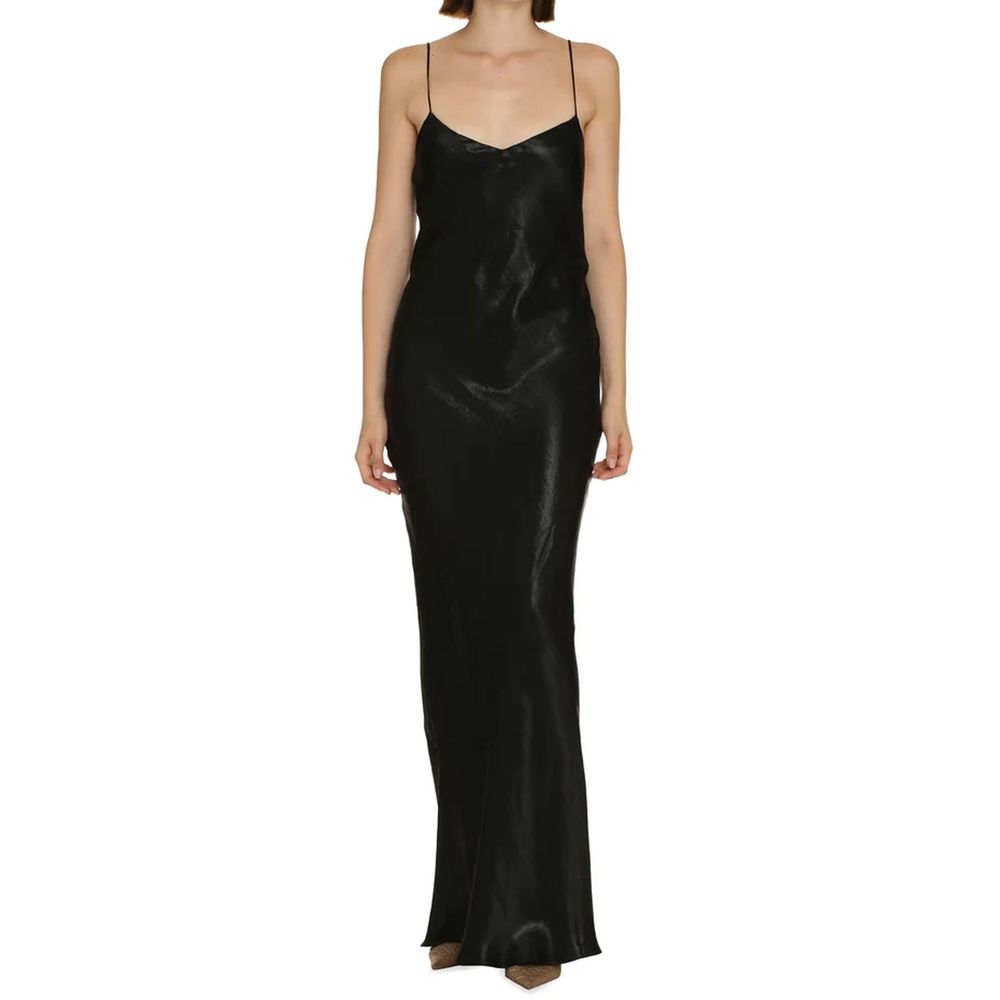 Vestido longo de cetim Saint Laurent