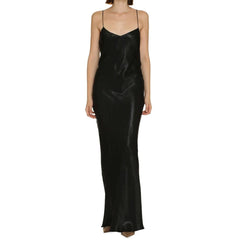 Vestido longo de cetim Saint Laurent