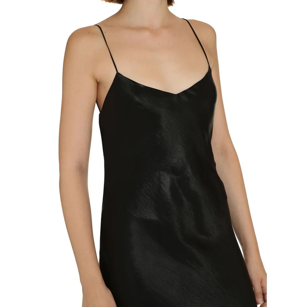 Vestido longo de cetim Saint Laurent
