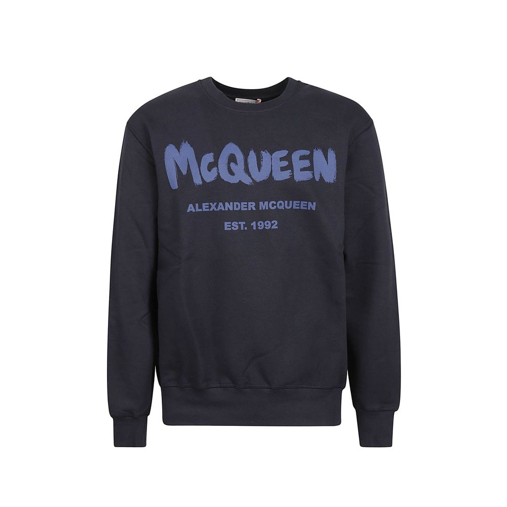 Moletom com logotipo de algodão Alexander McQueen