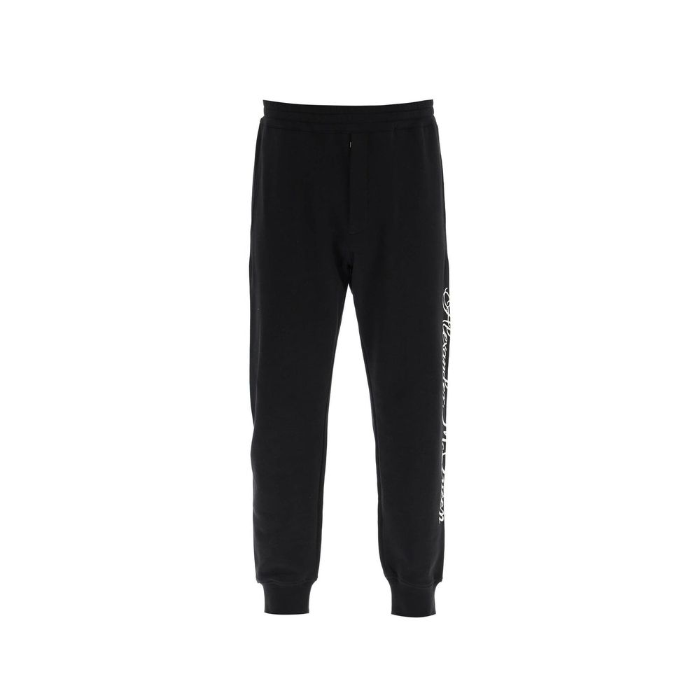 Calça de algodão com logotipo Alexander McQueen