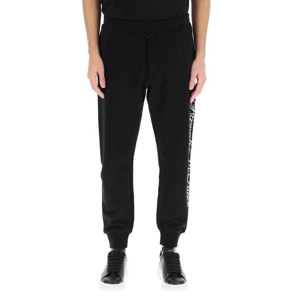 Calça de algodão com logotipo Alexander McQueen