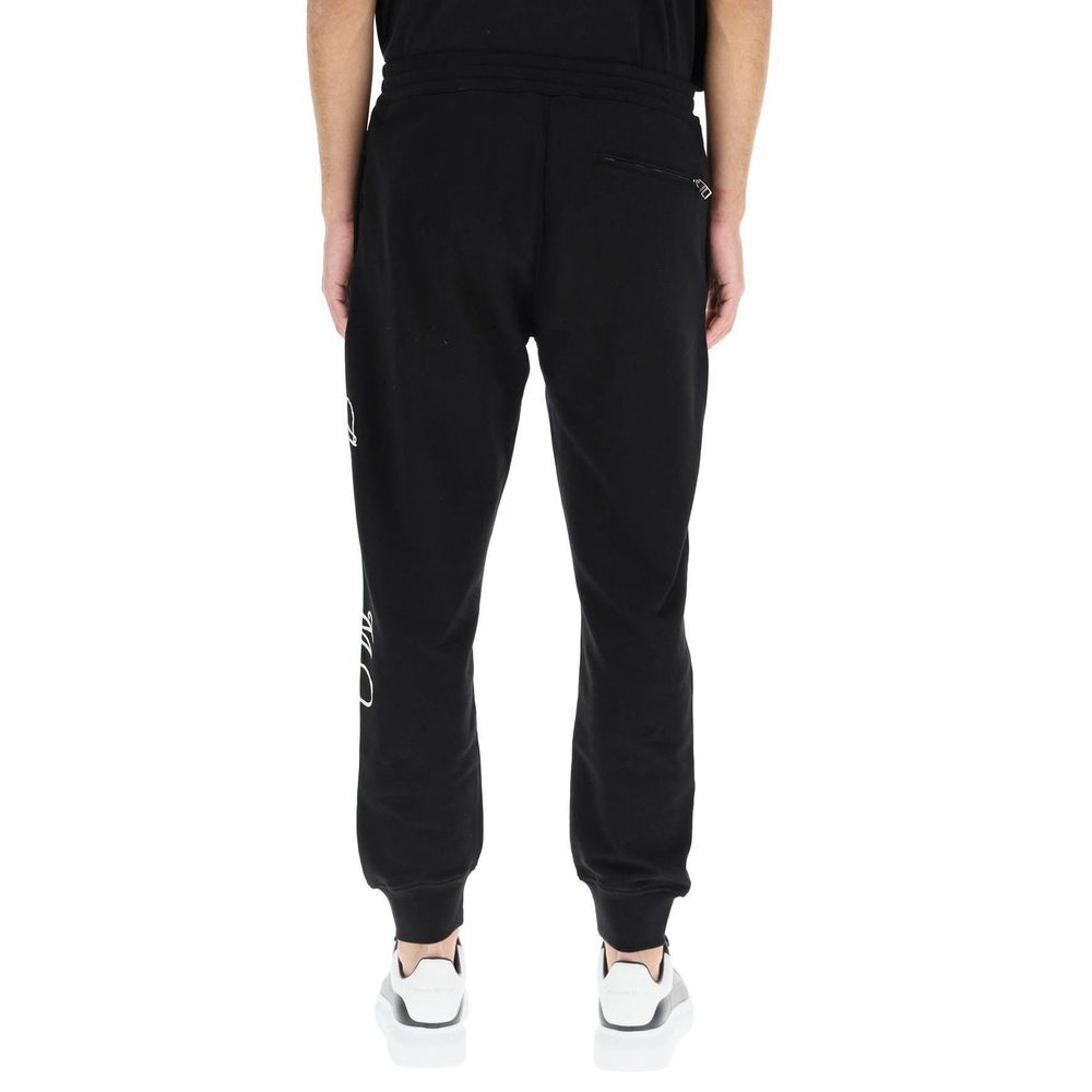 Calça de algodão com logotipo Alexander McQueen