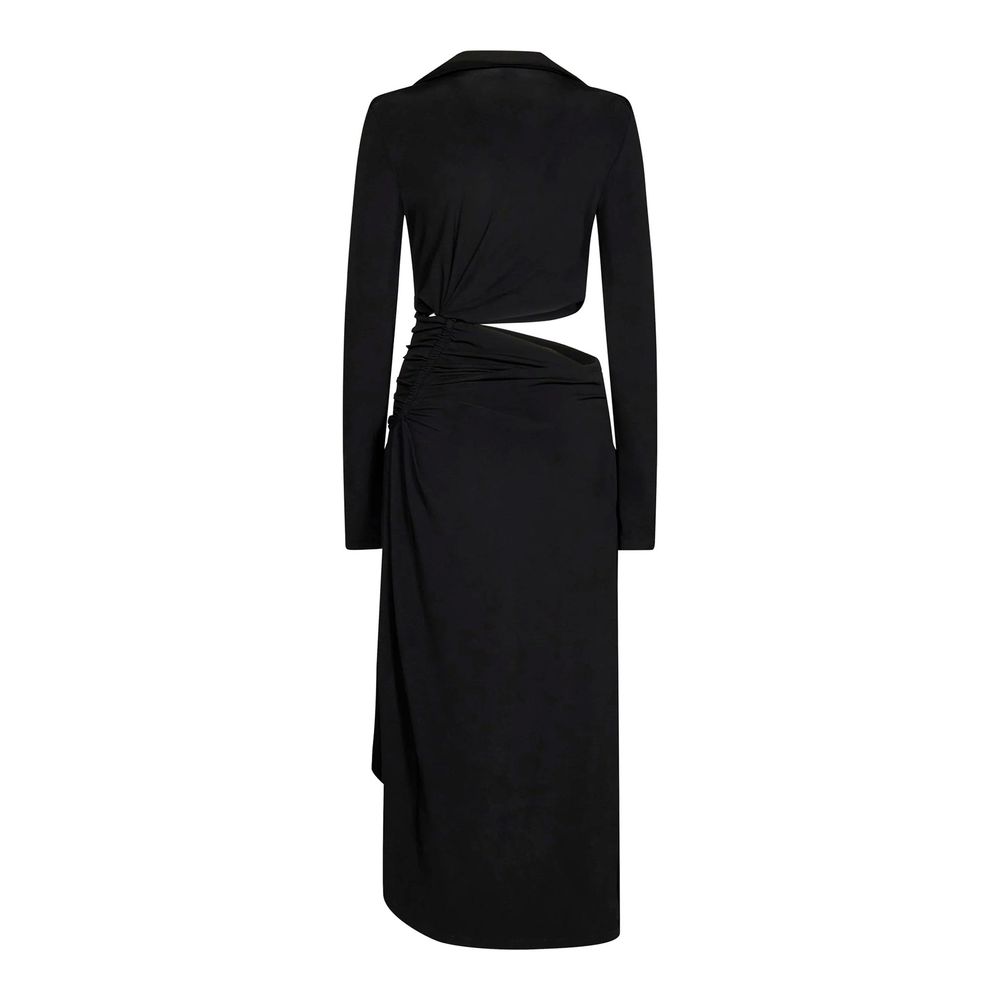 Vestido midi com recorte off-white