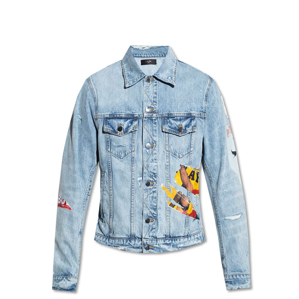 Jaqueta jeans Trucker da revista Amiri Playboy