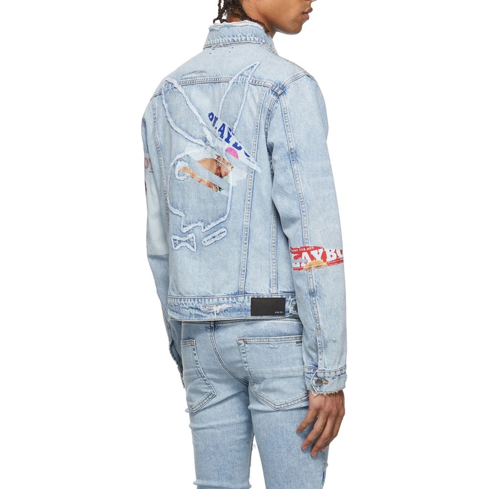 Jaqueta jeans Trucker da revista Amiri Playboy