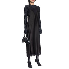 Vestido midi de cetim com alças Balenciaga