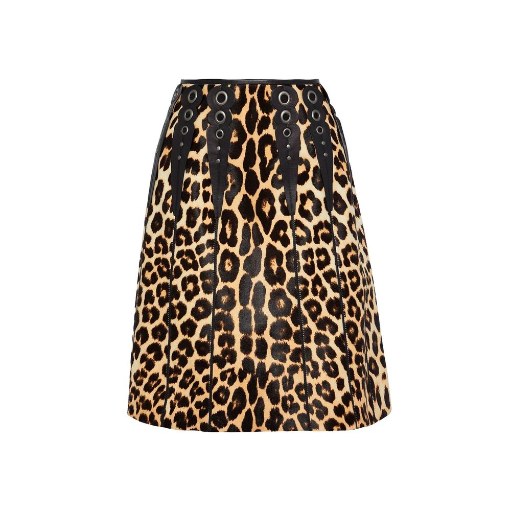 Saia de pelo de bezerro com estampa de leopardo Bottega Veneta