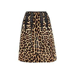 Saia de pelo de bezerro com estampa de leopardo Bottega Veneta