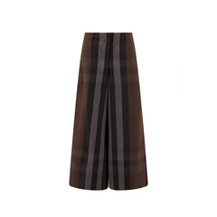 Calça de lona xadrez Burberry com perna larga
