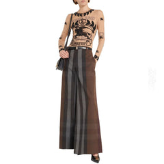 Calça de lona xadrez Burberry com perna larga