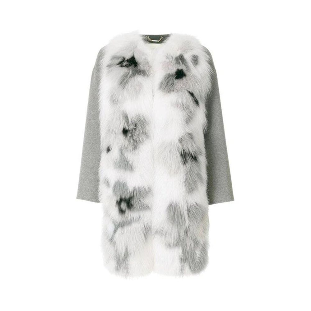 Casaco de cashmere com acabamento em pele Fendi