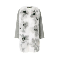 Casaco de cashmere com acabamento em pele Fendi