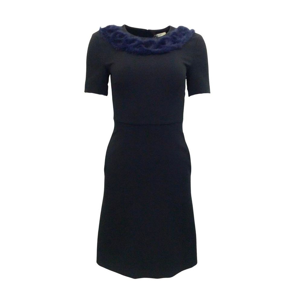 Vestido Fendi de malha com gola de vison