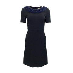 Vestido Fendi de malha com gola de vison