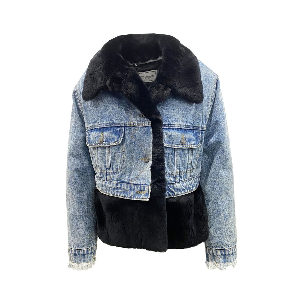 FORTE DEI MARMI COUTURE Jaqueta jeans com forro de pele