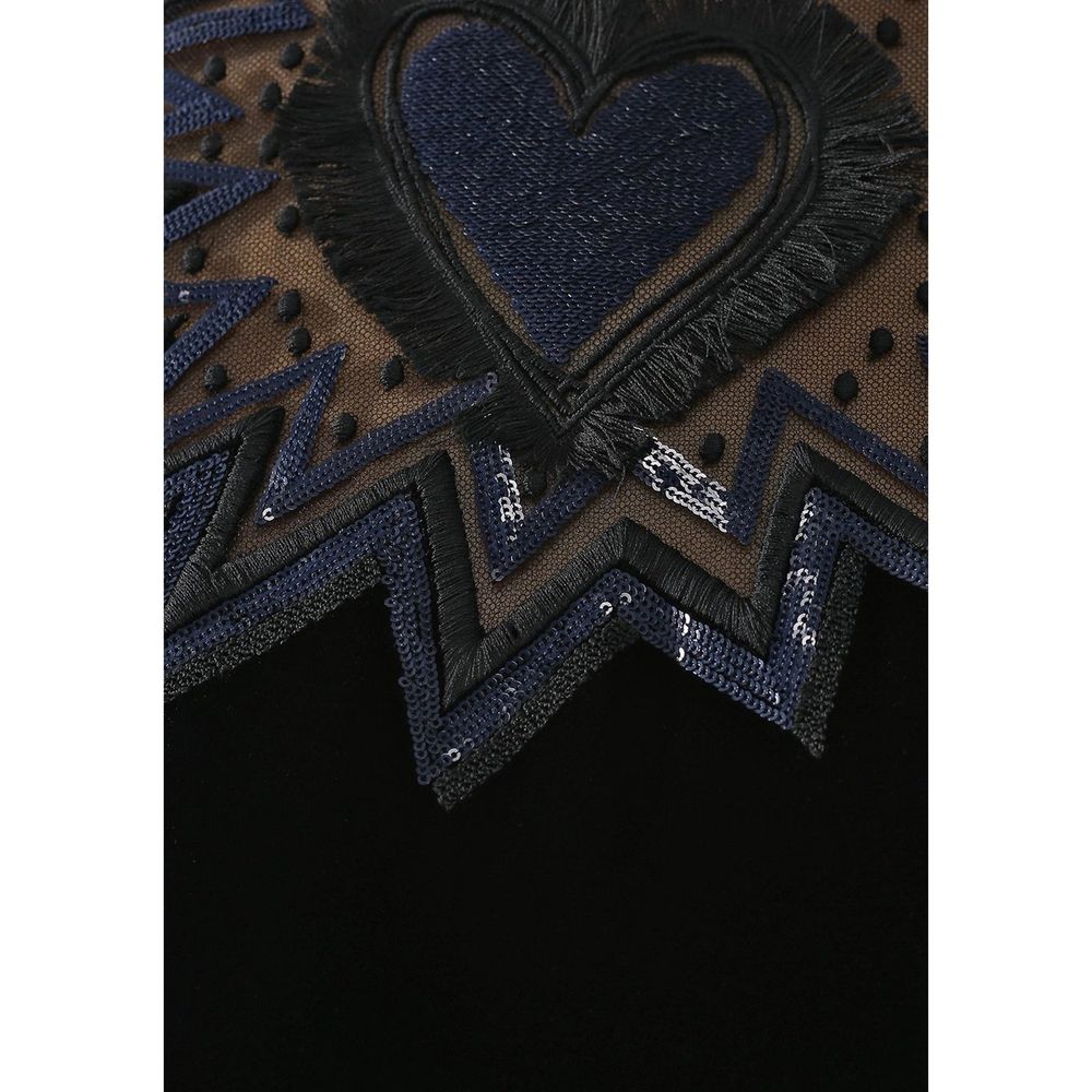 Vestido midi de veludo com acabamento em pele Fendi