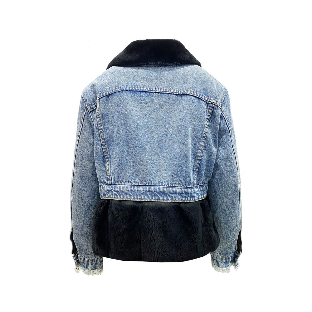 FORTE DEI MARMI COUTURE Jaqueta jeans com forro de pele