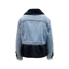 FORTE DEI MARMI COUTURE Jaqueta jeans com forro de pele