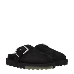 Off-White Black Leather Slipper
