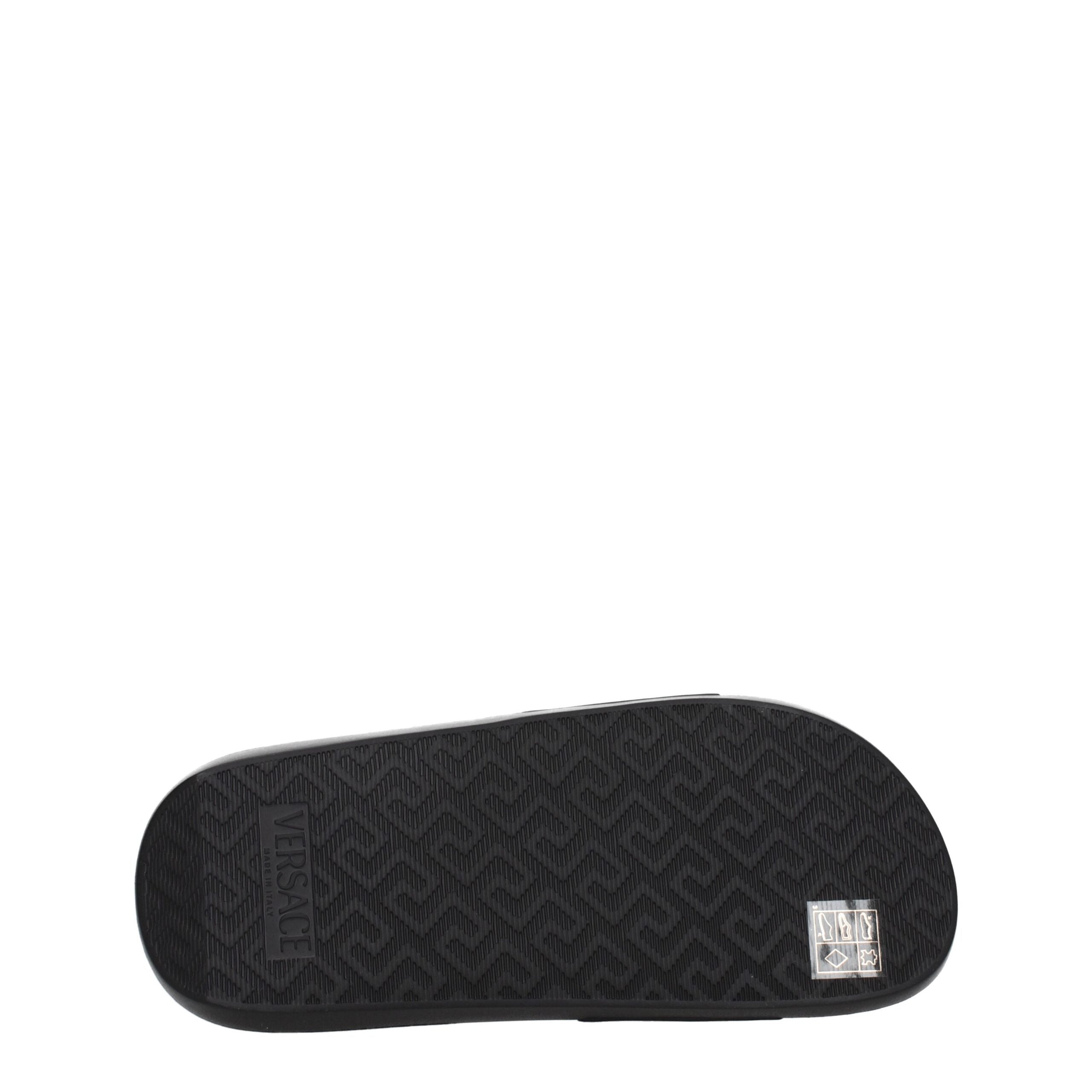 Versace Black Leather Slipper