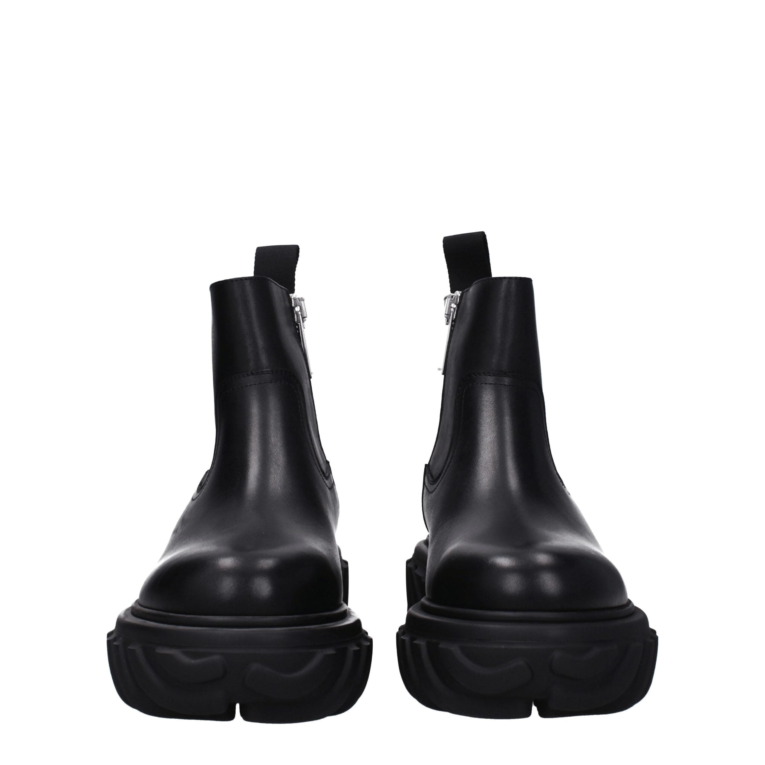 Off-White Black Leather Ankle