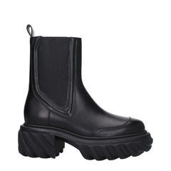 Off-White Black Leather Ankle