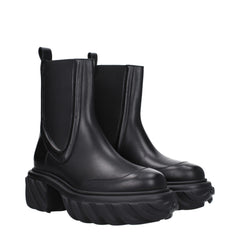 Off-White Black Leather Ankle