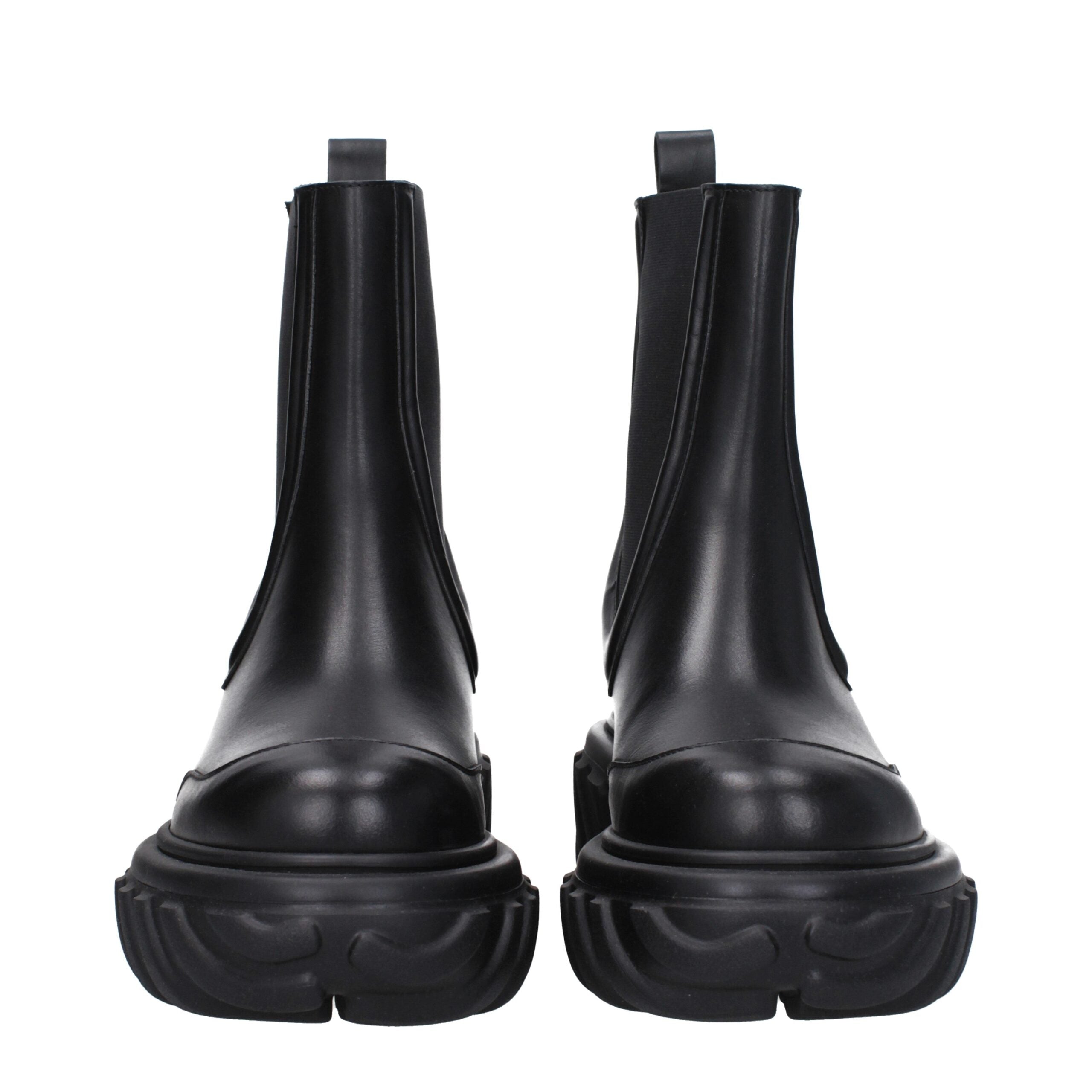 Off-White Black Leather Ankle