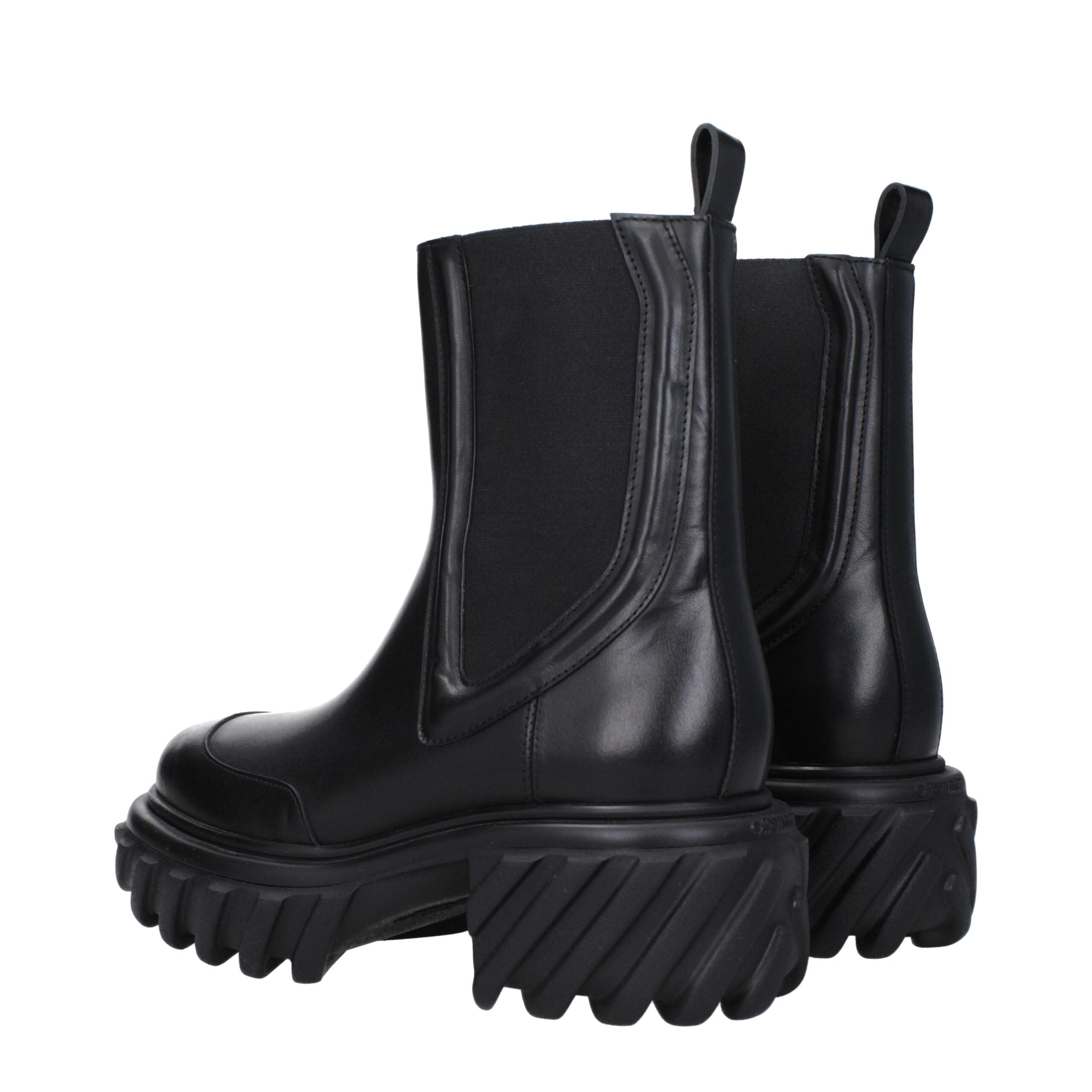 Off-White Black Leather Ankle
