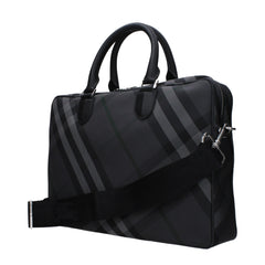 Burberry Gray Fabric Business &Amp; Laptop Bag