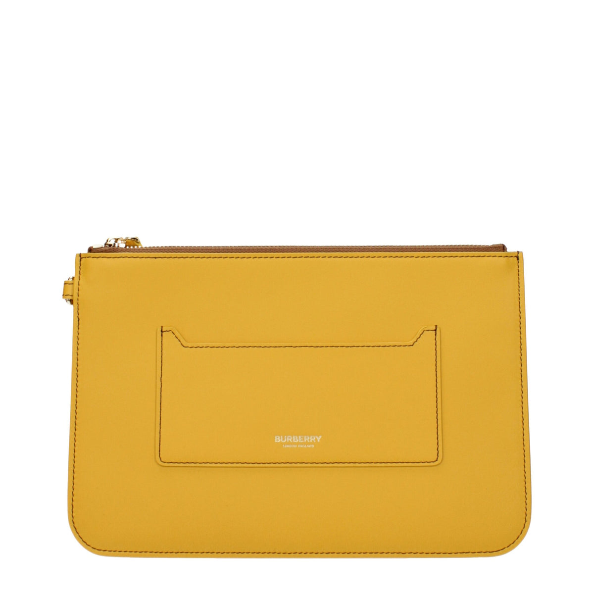 Burberry Yellow Leather Clutch Bag