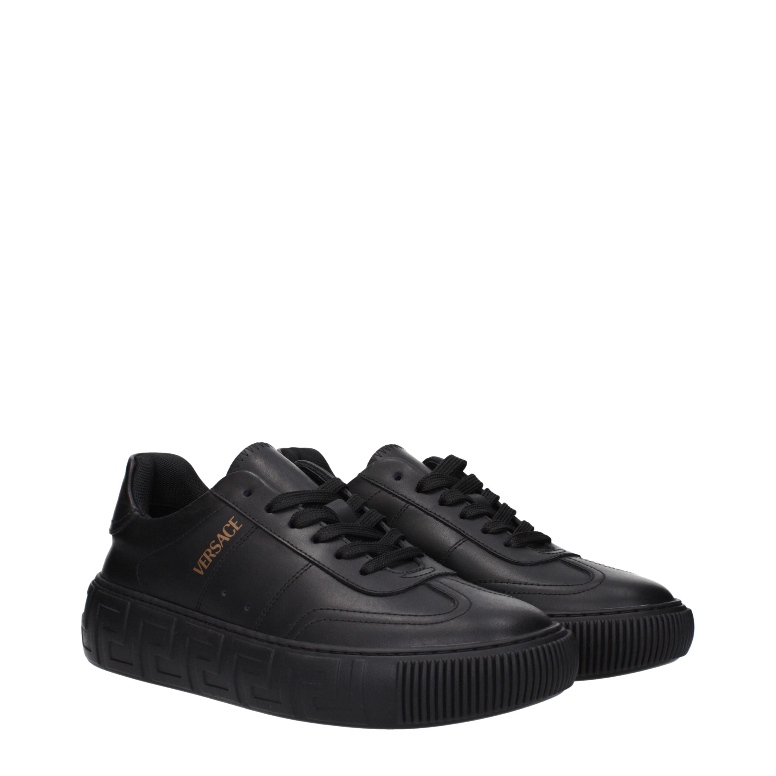 Versace Black Leather Sneakers