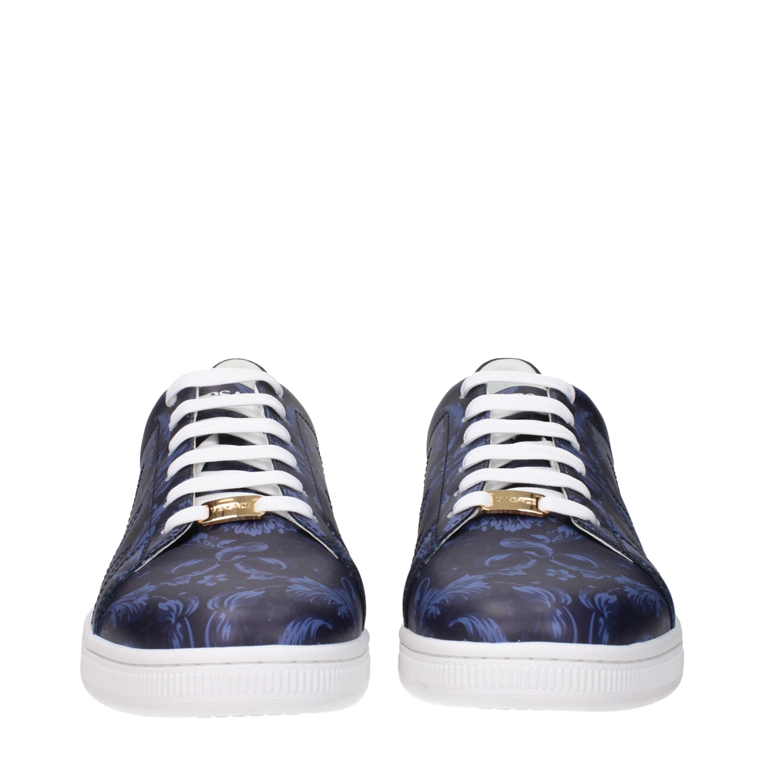 Versace Blue Leather Sneakers
